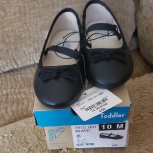 Toddler Black Dress Shoes with Bow